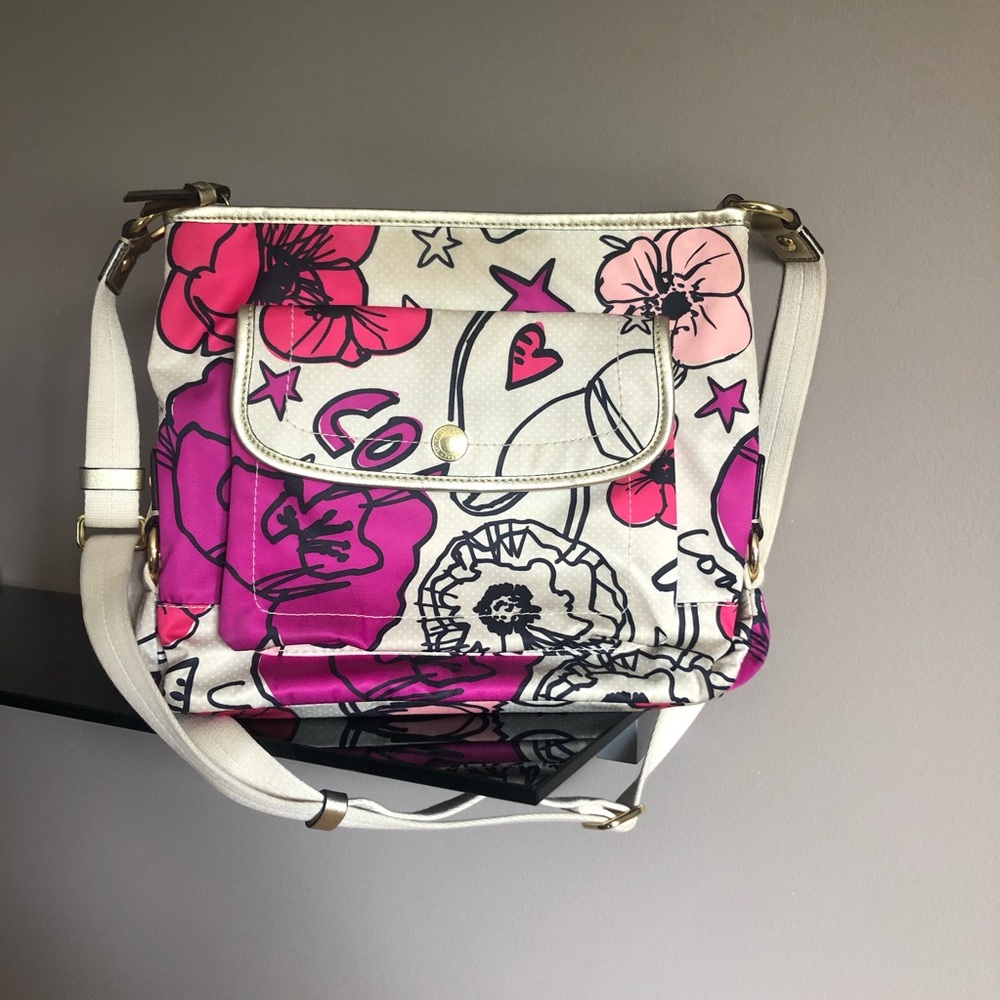 Coach Kyra Poppy Floral Sateen Crossbody Bag
